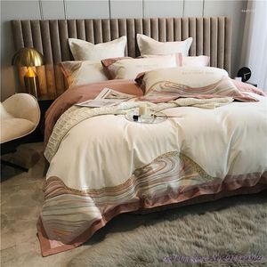 Bedding Sets 1.8mBedding Set 4pcs High 100TC Delicate Cotton Thick Sanded Wool Warmth PureCotton Embroidery Autumn Winter Luxury Home