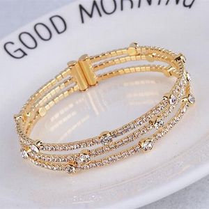 Bracelets for Single Gold Plated Bangle Personalised Multi-layer Full Drill Cross Openings Love Designer Watches Women Watch Bracelet