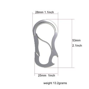 Schlüsselringe Handlaser Schnitt einzigartiger kreativer Fine Biker Edelstahl Snap Clip Hook Carabiner Flaschenöffner Schlüsselverschluss FOB FOB