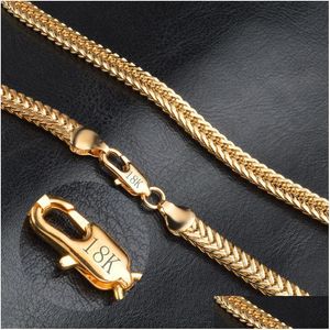 Bracelet Necklace Luxury 6Mm 18K Gold Plated Snake Rope Chains Bangle Bracelets For Women Men Fashion Jewelry Set Accessories Gift Dhu1D