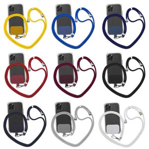 Mobiltelefonband charms mobila lanyard justerbar och avtagbar universal crossbody nylon patch anti-förlora greppkedja y2303