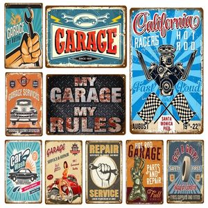 retro Hot Rod Garage pittura artistica Decor Pin Up Lady Tin Poster Wall Art Decorazione Pub Bar House Vintage Iron Carft Car Wash Targa in metallo Dimensioni 30X20CM w02