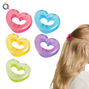 Ins Fashion Women Ribbon Elegant Heart Artigli per capelli Sweet Candy Clip per capelli Acconciatura Trucco Fascia Accessori per capelli a forcina 1845