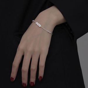 Link Bracelets Chain Fashion Double Layer Adjustable Bracelet For Women Silver Color 3A Zircon Designer Chrams Female Jewelry Gift 2023Link