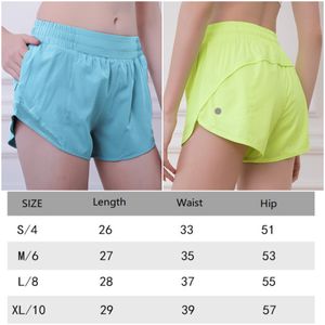 LU-YDPF62 Womens Yoga Outfit High Waist Shorts Exercise Short Pants Fitness Wear Girls Running Elastic Adult Pants Sportswear Breeches Breathable