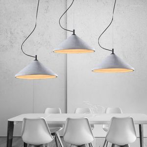 Lampade a sospensione Luci in cemento in stile industriale Modern LED Restaurant Bar Lampada a sospensione Camera da letto Soggiorno Cucina Decor Light Fixtures