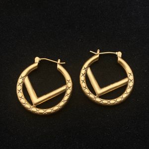 Luxury Womens Fashion Stud Earrings Small Gold Earring Designers Mens Jewelry Letter F Ear Studs Golden Hoops Fashion Ornaments 2303071BF