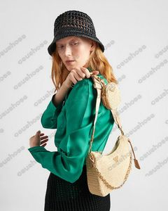 Women Re 2005 Straw Chain Bags Editions Designer Luxury Handbag Hobo Nylon Crossbody Bag 2-Piece Purse Mini Raffia Pouch Three In One Triangle Logo Shoulder Bag