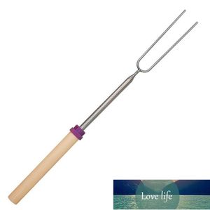 Quality Telescoping Marshmallow Hot Dog Roasting Sticks Stainless Steel BBQ Tools Skewers Extending Roaster With Wooden Handle