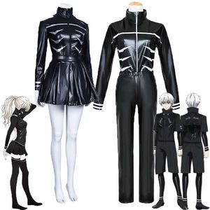 Anime Kostüme Anime Tokyo Ghoul Ken Kaneki Cosplay Come Touka Kirishima PU Leder Schwarz Kampf Uniform Kleid Unisex Halloween Party Kleidung Z0301