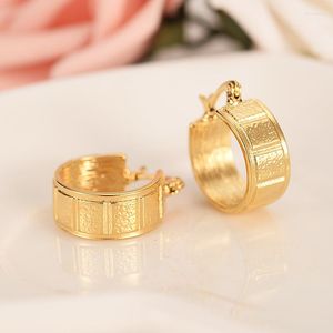 Hoop Earrings 24k Gold Round Circles Huggies Jewellery Formen Kids Children Aros Women Jewelry African Christmas Gift