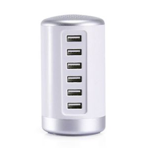 Ny cylindrisk telefonladdare Multi-Port USB lämplig för Apple Android Charging Head 6A Smart Fast Charging