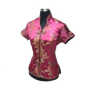 女性のブラウスシャツバーガンディヴィンテージサマーレース刺繍中国伝統女性のトップブラウスシャツサイズS M L XL XXL XXXL 021119 230306