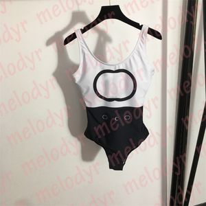 Women One Piece Swimwear Summer Bathing Suit Letter Printed Tight Swimsuit Beach Holiday