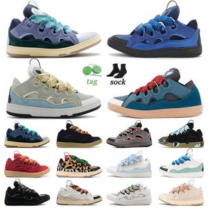 Original leather curb casual shoes dress shoes men women sneakers Grey Blue Grey Dark Green Light Blue Racer Blue Light Grey Blue Black Red White Ivory