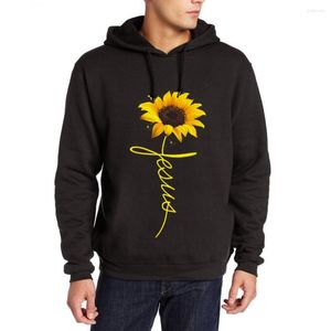 Heren Hoodies Sale Men Sunflower Gedrukte lange mouw Hooded top Autumn Fashion Sweatshirt Casual Daily Black Hoodie Deskled D30