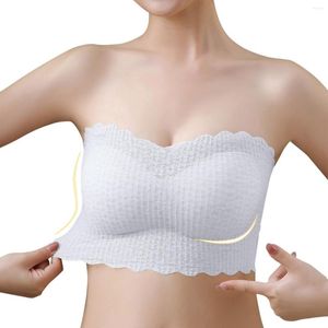 Camisoles Tanks Einteilige nahtlose Tube Tops Frauen unsichtbare BH Dessous trägerlose Bustier Bandeau atmungsaktive eingewickelte Brustunterwäsche