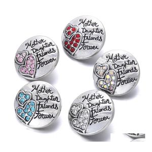 CLASPS HOOKS Noosa Love Snap Jewelry Mother Heart 18mm Metal Button för Button Armband Drop Leverans Fyndkomponenter DHPAW