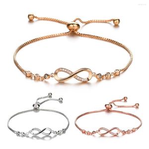 Charmarmband Lyxig Infinity Crystal Armband Cubic Zircon Justerbar för kvinnor Fashion Jewelry Daily Wear Gift