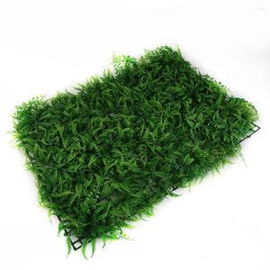 Decorative Flowers Artificial Green Grass 40 60cm Square Plastic Lawn Plant Mat Greenery Wall-Hedge Fence Foliage Home Wall Decoration
