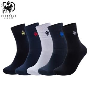 2023 Wysokiej jakości moda 5 par/partia Pier Polo Polo Casual Cotton Socks Firmy Skarpetki haftowe dla mężczyzn producent hurtowy A1