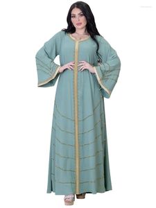 Lässige Kleider Araber Marokko Muslim Kleid Abayas Frauen Abaya Flare Sleeve Ramadan Diamond Dubai Türkei Islam Kaftan Robe Longue Vestidos