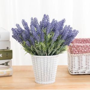 Dekorativa blommor huvud romantisk provence lavendel konstgjord blomma för bröllop hem bord dekoration korn jul falska växter kransar