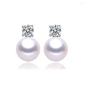 Kolczyki Dangle Oszałamiające panie natura 8-9 mm biała słodkowodna perłowe perły kolczyki dla kobiet biżuteria