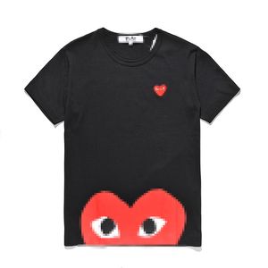 Tasarımcı Tee Erkekler T-Shirts Com Des Garcons Play Red Heart Kısa Kollu T-Shirt Siyah Kadın Tee XL