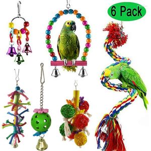 Other Bird Supplies Parrot Biting Toys Pet Toy Cotton Rope Climbing Stairs Swing 6-Piece Set