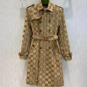 Trench da donna autunnali designer di lusso Giacca a vento da donna Giacche con stampa doppia G Cappotto con cintura allentata Cappotto da trench lungo casual femminile