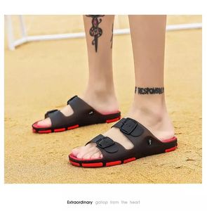 Slippers Brand 2023 Summer Men Men Genuine Leather Strap Beach Water Shoes de alta qualidade Tamanho grande 456Slippers