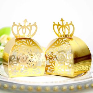 Crown Candy Box Hollow Out Flower Candy Chocolate Boxes Paper Children Candies Box Festival Party Baby Shower Shower BH8414 TYJ