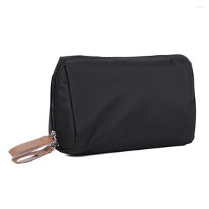 Women Makeup Organizer Waterproof Sundries Storage Pouch Solid Color Small Objects Bags Big Opening Bathroom Supplies
