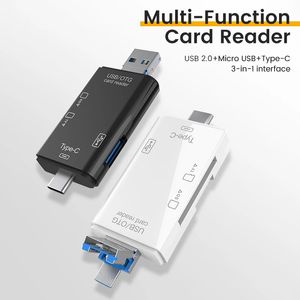 6 in 1 OTG USB 2.0 to Type C Adapter Multifunction Micro USB/TF/SD Memory Card Reader for Xiaomi Samsung Tablet Camera