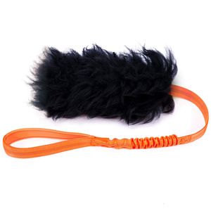 Dog Toys tuggar rep interaktivt husdjur bungee med gummiboll bogserbåt fårskinn för medelstora stora träning utomhus 230307