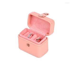 Jewelry Pouches Portable Pu Fresh Simple Ear Stud Jewlery Box Small Earrings Ring Multi-Function Mini Fashion