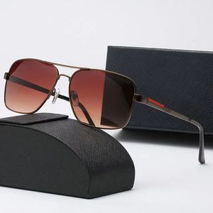 4016Piece Fashion Sunglasses Glasses Sunglasses Designer Men's Ladies Brown Case Black Metal Frame Dark Lens