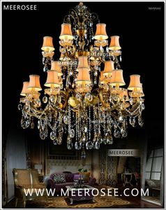 Chandeliers Large 3 Tiers 24 Arms Crystal Chandelier Light Fixture Antique Brass Luxurious Lustre Lamp MD8504 L24 D1150mm H1400mm