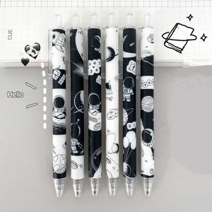 Gelpennor svart vit stil astronaut press gel penna 05mm svart j230306