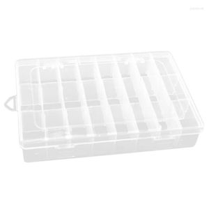 Sacchetti per gioielli Scatola portaoggetti a 24 scomparti Pratica custodia in plastica regolabile per anelli con perline Display Organizer Tool Cont