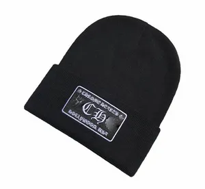 Luxury Design Embroidery Knitted Hats Woolen Hood Beanies Outdoor Cotton Casual Male Skull Caps