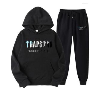 Męski z kapturem Trapstar Trapstar Rainbow Hoodedembroidery Plush Dekoracja litera grube mężczyźni i kobiety garnitur sportowy zamek błyskawiczny