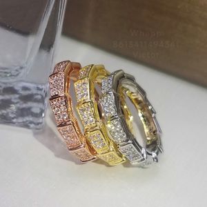 Buigari Serpentine Series Designer Ring for Woman Diamond Gold Plated 18K Counter Counter Quality estilo clássico Jóias Luxo Presente Requintado 034