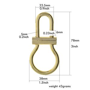 Nyckelringar Super Strong Solid Mirror Polished Brass Oval Bulb Spring Round Snap Snap Slock Lock Lock Lock Carabiner Keychains FOB