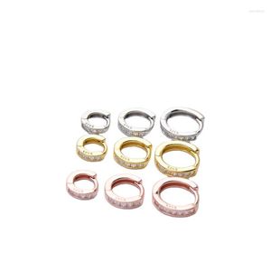 Hoop Earrings 925 Sterling Silver Earring Fashion Zircon Round Ear Ring Bone Buckle Simple Personality Woman Girl Jewelry