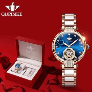 Zegarki designerskie luksusowe damskie diamentowe automatyczne zegarek mechaniczny zegar Sapphire zegar ze stali nierdzewnej ceramiczne szkielet dla kobiet zegarki na nadgarstki moda moda