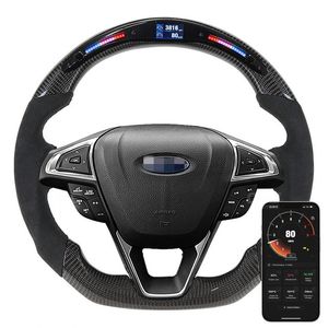 Genuine Carbon Fiber LED Steering Wheels Fit for Ford Edge Customized Racing Wheel