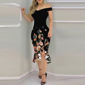 Casual Dresses Women's Summer Fashion Off Shoulder V Neck Mesh Embroidered Dress Elegant Cocktail Party Night Club Sexy Slim SLong