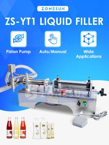 ZONESUN Pneumatic Piston Liquid Filler Shampoo Water Wine Milk Juice Vinegar Oil Detergent Soap Filling Machine ZS-YT1